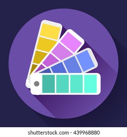 Color guide swatches palette - typographic fan icon. Flat design style