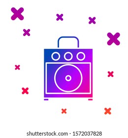 Color Guitar amplifier icon isolated on white background. Musical instrument. Gradient random dynamic shapes. Vector Illustration