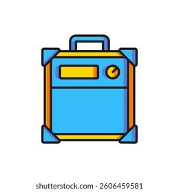 Color Guitar amplifier icon isolated on white background. Musical instrument. Flat filled outline style with shadow. Vector