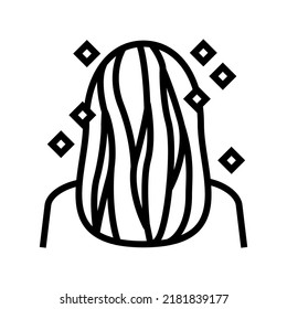 Color Hair Extensions Line Icon Vector. Color Hair Extensions Sign. Isolated Contour Symbol Black Illustration