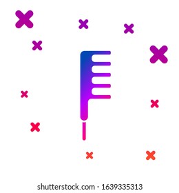 Color Hairbrush icon isolated on white background. Comb hair sign. Barber symbol. Gradient random dynamic shapes. Vector Illustration