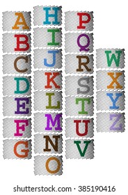 color halftone alphabets collection