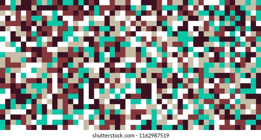 Color Halftone Background. Abstract Digital Texture with Color Squares for Print, Banner, Card, Web and Mobile Applications. Retro Tech Halftone Pattern with Color Pixels. Vector Texture.
