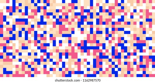 Color Halftone Background. Abstract Digital Texture with Color Squares for Print, Banner, Card, Web and Mobile Applications. Vintage Tech Halftone Pattern with Color Pixels. Vector Texture.