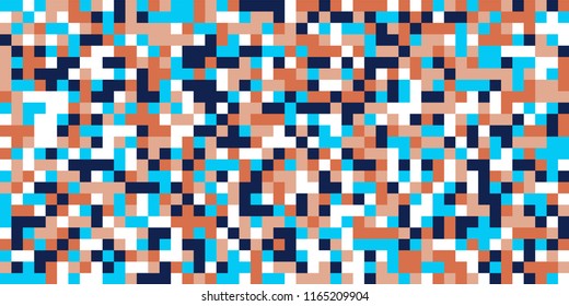 Color Halftone Background. Abstract Digital Texture with Color Squares for Print, Banner, Card, Web and Mobile Applications. Vintage Tech Halftone Pattern with Color Pixels. Vector Texture.