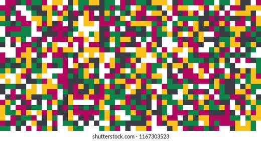 Color Halftone Background. Abstract Digital Texture with Color Squares for Print, Banner, Card, Web and Mobile Applications. Modern Tech Halftone Pattern with Color Pixels. Vector Texture.