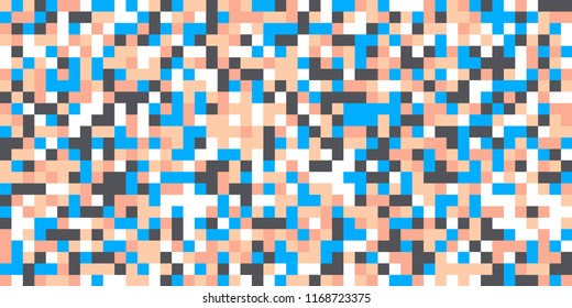 Color Halftone Background. Abstract Digital Texture with Color Squares for Print, Banner, Card, Web and Mobile Applications. Retro Tech Halftone Pattern with Color Pixels. Vector Texture.