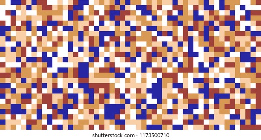 Color Halftone Background. Abstract Digital Texture with Color Squares for Print, Banner, Card, Web and Mobile Applications. Vintage Tech Halftone Pattern with Color Pixels. Vector Texture.