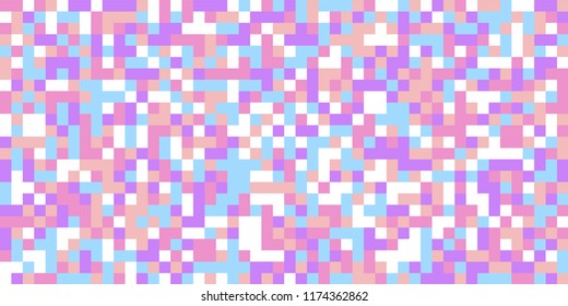 Color Halftone Background. Abstract Digital Texture with Color Squares for Print, Banner, Card, Web and Mobile Applications. Trendy Tech Halftone Pattern with Color Pixels. Vector Texture.