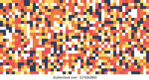 Color Halftone Background. Abstract Digital Texture with Color Squares for Print, Banner, Card, Web and Mobile Applications. Vintage Tech Halftone Pattern with Color Pixels. Vector Texture.