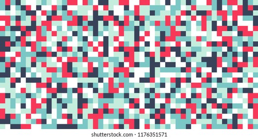 Color Halftone Background. Abstract Digital Texture with Color Squares for Print, Banner, Card, Web and Mobile Applications. Retro Tech Halftone Pattern with Color Pixels. Vector Texture.