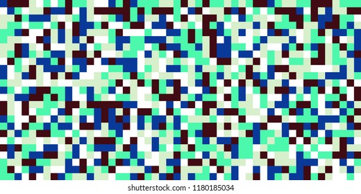 Color Halftone Background. Abstract Digital Texture with Color Squares for Print, Banner, Card, Web and Mobile Applications. Vintage Tech Halftone Pattern with Color Pixels. Vector Texture.