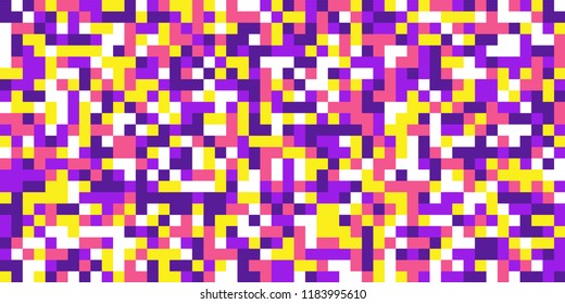 Color Halftone Background. Abstract Digital Texture with Color Squares for Print, Banner, Card, Web and Mobile Applications. Retro Tech Halftone Pattern with Color Pixels. Vector Texture.