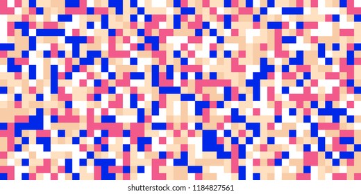 Color Halftone Background. Abstract Digital Texture with Color Squares for Print, Banner, Card, Web and Mobile Applications. Modern Tech Halftone Pattern with Color Pixels. Vector Texture.