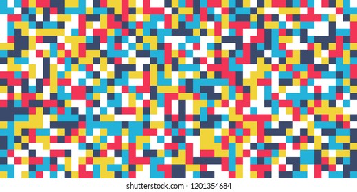 Color Halftone Background. Abstract Digital Texture with Color Squares for Print, Banner, Card, Web and Mobile Applications. Modern Tech Halftone