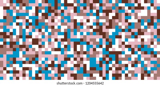 Color Halftone Background. Abstract Digital Texture with Color Squares for Print, Banner, Card, Web and Mobile Applications. Trendy Tech Halftone Pattern with Color Pixels. Vector Texture.