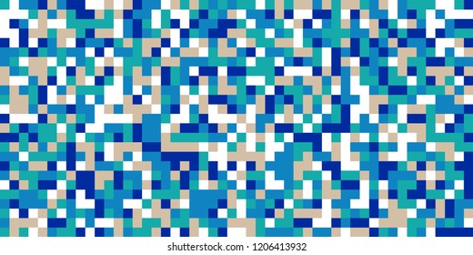 Color Halftone Background. Abstract Digital Texture with Color Squares for Print, Banner, Card, Web and Mobile Applications. Retro Tech Halftone Pattern with Color Pixels. Vector Texture.