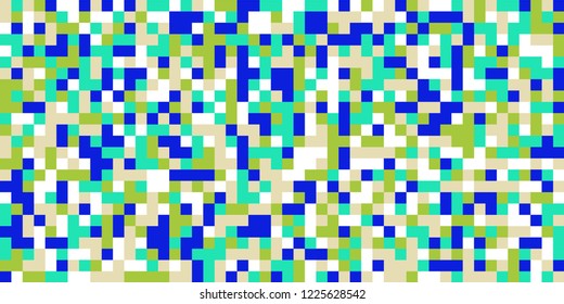 Color Halftone Background. Abstract Digital Texture with Color Squares for Print, Banner, Card, Web and Mobile Applications. Retro Tech Halftone Pattern with Color Pixels. Vector Texture.