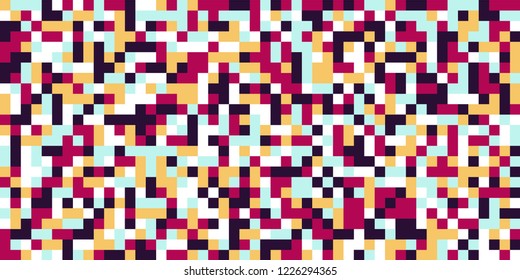 Color Halftone Background. Abstract Digital Texture with Color Squares for Print, Banner, Card, Web and Mobile Applications. Modern Tech Halftone Pattern with Color Pixels. Vector Texture.