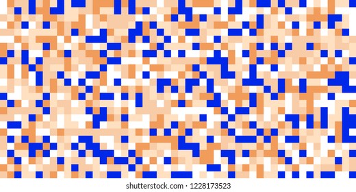 Color Halftone Background. Abstract Digital Texture with Color Squares for Print, Banner, Card, Web and Mobile Applications. Trendy Tech Halftone Pattern with Color Pixels. Vector Texture.
