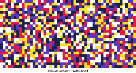 Color Halftone Background. Abstract Digital Texture with Color Squares for Print, Banner, Card, Web and Mobile Applications. Retro Tech Halftone
