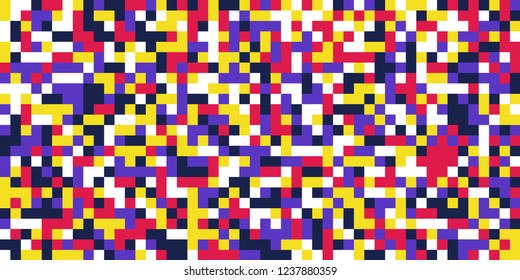 Color Halftone Background. Abstract Digital Texture with Color Squares for Print, Banner, Card, Web and Mobile Applications. Retro Tech Halftone