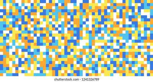 Color Halftone Background. Abstract Digital Texture with Color Squares for Print, Banner, Card, Web and Mobile Applications. Retro Tech Halftone Pattern with Color Pixels. Vector Texture.