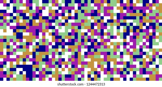 Color Halftone Background. Abstract Digital Texture with Color Squares for Print, Banner, Card, Web and Mobile Applications. Retro Tech Halftone Pattern with Color Pixels. Vector Texture.