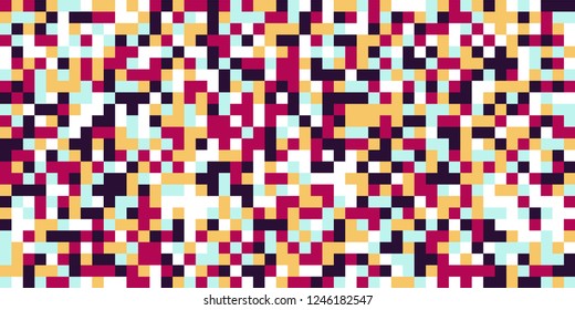 Color Halftone Background. Abstract Digital Texture with Color Squares for Print, Banner, Card, Web and Mobile Applications. Modern Tech Halftone Pattern with Color Pixels. Vector Texture.