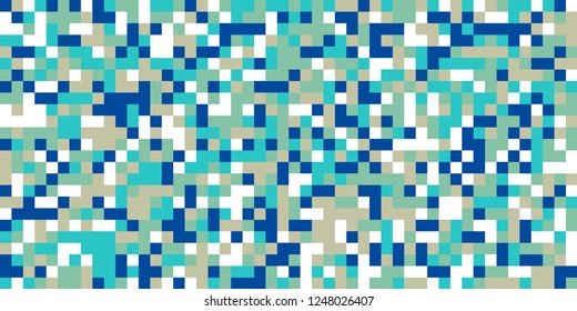 Color Halftone Background. Abstract Digital Texture with Color Squares for Print, Banner, Card, Web and Mobile Applications. Retro Tech Halftone Pattern with Color Pixels. Vector Texture.