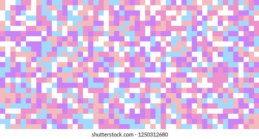Color Halftone Background. Abstract Digital Texture with Color Squares for Print, Banner, Card, Web and Mobile Applications. Trendy Tech Halftone Pattern with Color Pixels. Vector Texture.