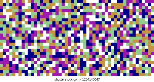 Color Halftone Background. Abstract Digital Texture with Color Squares for Print, Banner, Card, Web and Mobile Applications. Retro Tech Halftone Pattern with Color Pixels. Vector Texture.