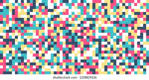 Color Halftone Background. Abstract Digital Texture with Color Squares for Print, Banner, Card, Web and Mobile Applications. Trendy Tech Halftone