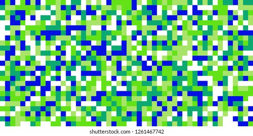 Color Halftone Background. Abstract Digital Texture with Color Squares for Print, Banner, Card, Web and Mobile Applications. Trendy Tech Halftone Pattern with Color Pixels. Vector Texture.