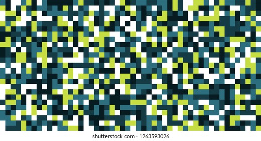 Color Halftone Background. Abstract Digital Texture with Color Squares for Print, Banner, Card, Web and Mobile Applications. Trendy Tech Halftone Pattern with Color Pixels. Vector Texture.