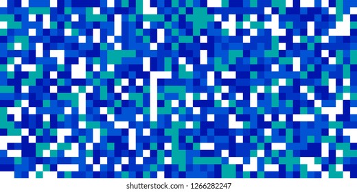 Color Halftone Background. Abstract Digital Texture with Color Squares for Print, Banner, Card, Web and Mobile Applications. Retro Tech Halftone Pattern with Color Pixels. Vector Texture.