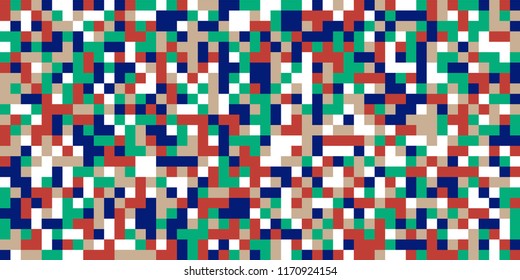 Color Halftone Background. Abstract Multicolor Texture with Squares for Print, Banner, Card, Web and Mobile Applications. Modern Tech Halftone Pattern with Color Pixels. Vector Texture.