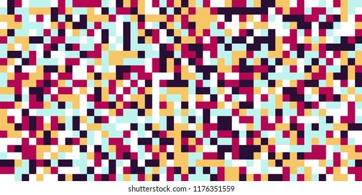 Color Halftone Background. Abstract Multicolor Texture with Squares for Print, Banner, Card, Web and Mobile Applications. Trendy Tech Halftone Pattern with Color Pixels. Vector Texture.