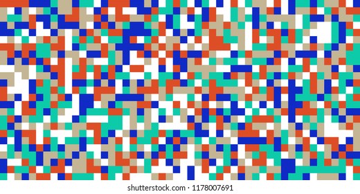 Color Halftone Background. Abstract Multicolor Texture with Squares for Print, Banner, Card, Web and Mobile Applications. Modern Tech Halftone Pattern with Color Pixels. Vector Texture.