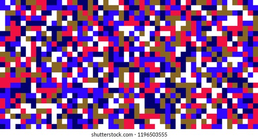 Color Halftone Background. Abstract Multicolor Texture with Squares for Print, Banner, Card, Web and Mobile Applications. Vintage Tech Halftone Pattern with Color Pixels. Vector Texture.