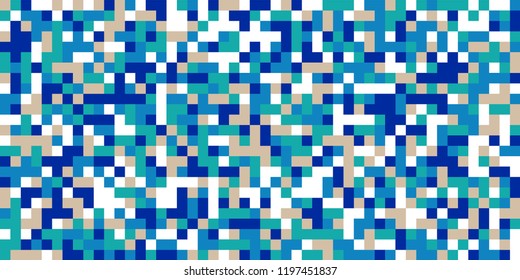 Color Halftone Background. Abstract Multicolor Texture with Squares for Print, Banner, Card, Web and Mobile Applications. Vintage Tech Halftone Pattern with Color Pixels. Vector Texture.