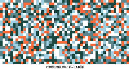 Color Halftone Background. Abstract Multicolor Texture with Squares for Print, Banner, Card, Web and Mobile Applications. Trendy Tech Halftone Pattern with Color Pixels. Vector Texture.