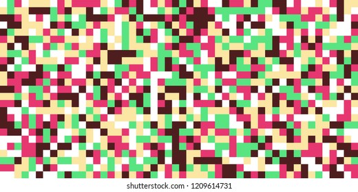 Color Halftone Background. Abstract Multicolor Texture with Squares for Print, Banner, Card, Web and Mobile Applications. Modern Tech Halftone Pattern with Color Pixels. Vector Texture.