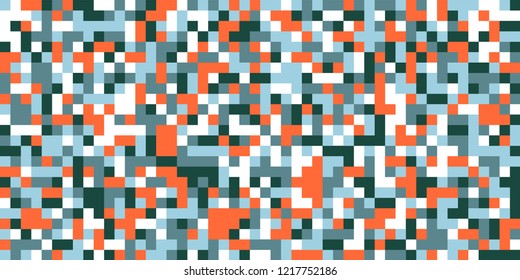 Color Halftone Background. Abstract Multicolor Texture with Squares for Print, Banner, Card, Web and Mobile Applications. Trendy Tech Halftone Pattern with Color Pixels. Vector Texture.