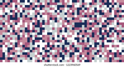 Color Halftone Background. Abstract Multicolor Texture with Squares for Print, Banner, Card, Web and Mobile Applications. Retro Tech Halftone Pattern with Color Pixels. Vector Texture.