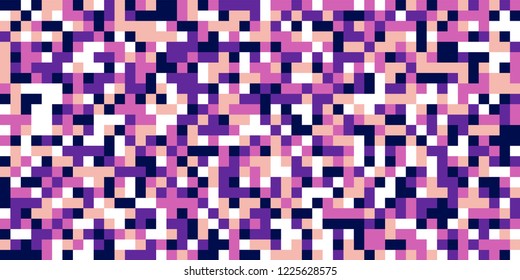 Color Halftone Background. Abstract Multicolor Texture with Squares for Print, Banner, Card, Web and Mobile Applications. Retro Tech Halftone Pattern with Color Pixels. Vector Texture.