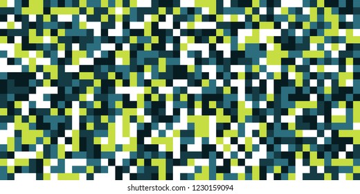 Color Halftone Background. Abstract Multicolor Texture with Squares for Print, Banner, Card, Web and Mobile Applications. Vintage Tech Halftone Pattern with Color Pixels. Vector Texture.