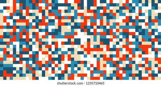 Color Halftone Background. Abstract Multicolor Texture with Squares for Print, Banner, Card, Web and Mobile Applications. Modern Tech Halftone Pattern with Color Pixels. Vector Texture.
