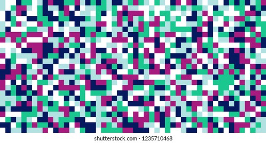 Color Halftone Background. Abstract Multicolor Texture with Squares for Print, Banner, Card, Web and Mobile Applications. Modern Tech Halftone Pattern with Color Pixels. Vector Texture.