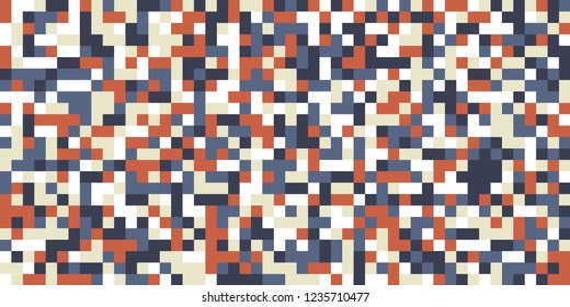Color Halftone Background. Abstract Multicolor Texture with Squares for Print, Banner, Card, Web and Mobile Applications. Modern Tech Halftone Pattern with Color Pixels. Vector Texture.